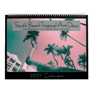 2027 South Beach Tropische Art Deco Agenda Kalender