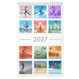 2027 Sport Fitness Gezonde Levensstijl Meisje Vrou Kalender