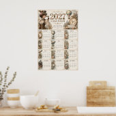 2027 Steampunk Muurkalender Poster (Keuken)