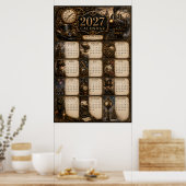 2027 Steampunk Muurkalender Poster (Keuken)