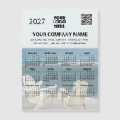 *2027 Strand Magnet Kalender Zakelijk Logo QR Code (Voorkant)
