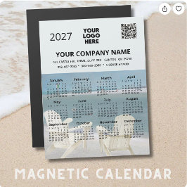 *2027 Strand Magnet Kalender Zakelijk Logo QR Code