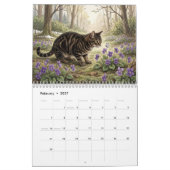 2027 Tabbykat Geboortebloem Kalender (Feb 2027)