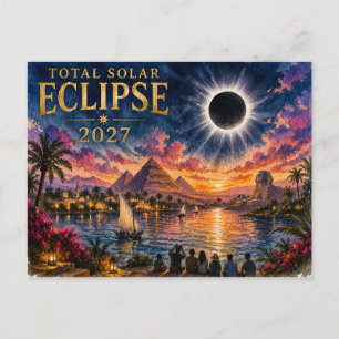 2027 Totale Zonsverduistering Egypte Briefkaart