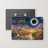 2027 Totale Zonsverduistering Egypte Button (Voorkant / Achterkant)