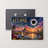 2027 Totale Zonsverduistering Egypte Button (Voorkant / Achterkant)