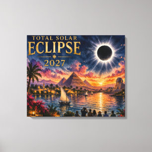 2027 Totale Zonsverduistering Egypte Canvas Afdruk