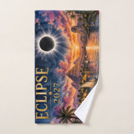 2027 Totale Zonsverduistering Egypte Handdoek