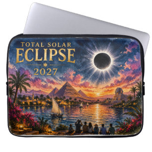 2027 Totale Zonsverduistering Egypte Laptop Sleeve