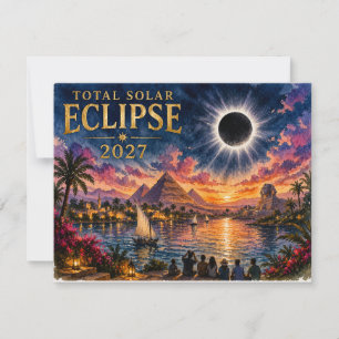 2027 Totale Zonsverduistering Egypte Notitiekaartje