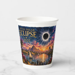 2027 Totale Zonsverduistering Egypte Papieren Bekers