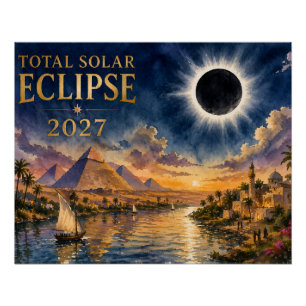 2027 Totale Zonsverduistering Egypte Perfect Poster