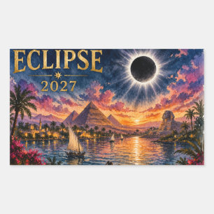 2027 Totale Zonsverduistering Egypte Rechthoekige Sticker