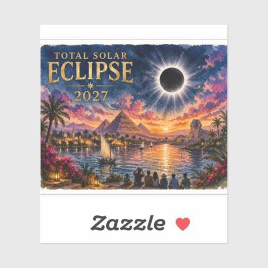 2027 Totale Zonsverduistering Egypte Sticker (Vel)