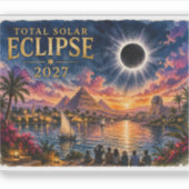 2027 Totale Zonsverduistering Egypte Sticker (Voorkant)