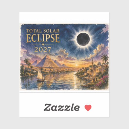 2027 Totale Zonsverduistering Egypte Sticker (Vel)