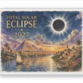 2027 Totale Zonsverduistering Egypte Sticker (Voorkant)