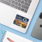 2027 Totale Zonsverduistering Egypte Sticker (Laptop met iPhone)