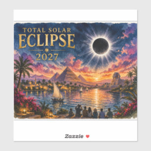 2027 Totale Zonsverduistering Egypte Sticker