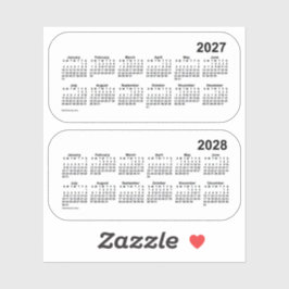 2027 Transparante kalender 2028 door Janz Sticker