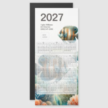 2027 Tropische Vissen Kalender Logo Magneetkaart