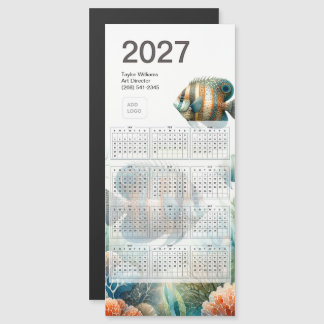 2027 Tropische Vissen Kalender Logo Magneetkaart