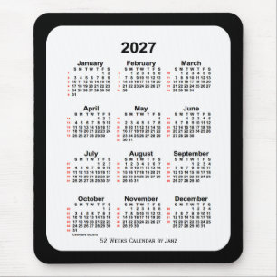 2027 Two Tone Black 52 Week Agenda van Janz Muismat