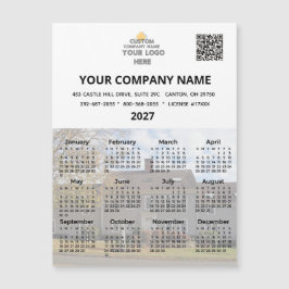 2027 Uw Foto Zakelijke Magneetkalender Logo QR