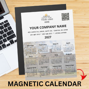 2027 Uw Foto Zakelijke Magneetkalender Logo QR 
