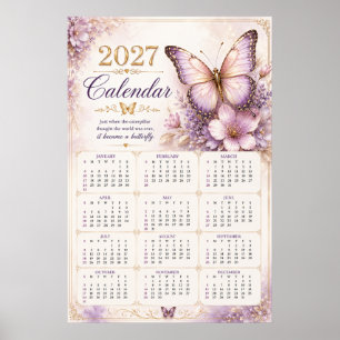 2027 Vlinder Muurkalender Poster