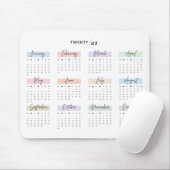 2027 VOLLEDIGE JAAR KALENDER PASTEL HANDGESCHREVEN MUISMAT (Met muis)