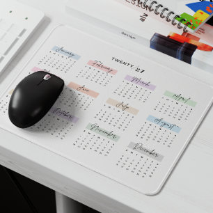 2027 VOLLEDIGE JAAR KALENDER PASTEL HANDGESCHREVEN MUISMAT