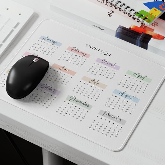 2027 VOLLEDIGE JAAR KALENDER PASTEL HANDGESCHREVEN MUISMAT