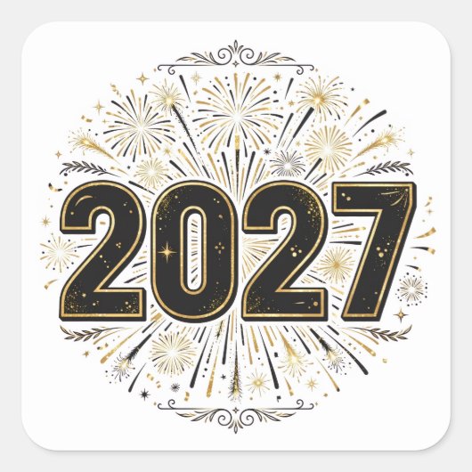 2027 Vuurwerk Sticker (Voorkant)