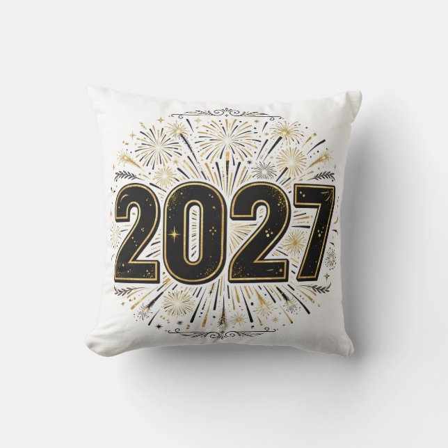 2027 Vuurwerk Worp Kussen (Voorkant)