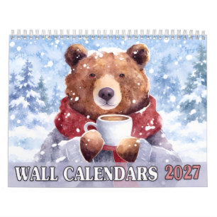 2027 Watercolor Dieren Muurkalender Schattige Na Kalender