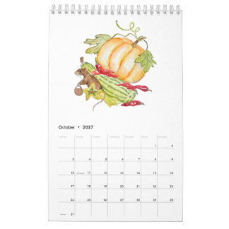 2027 Watercolor Muis Wandkalender Kalender