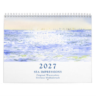 2027 Watercolor Zeegezichten en Kustgezichten Kalender