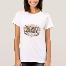 2027 Weelderig Gouden Dames T-Shirt