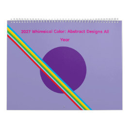 2027 Whimsical Kleur: Abstracte Ontwerpen Het Hele Kalender