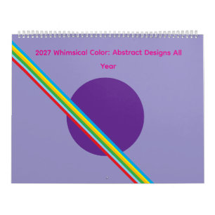 2027 Whimsical Kleur: Abstracte Ontwerpen Het Hele Kalender