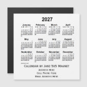 2027 White Business Calendar van Janz 5x5 Magnet (Voorkant / Achterkant)