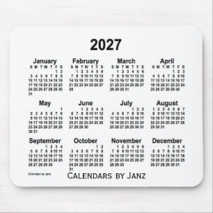 2027 White Calendar van Janz Muismat