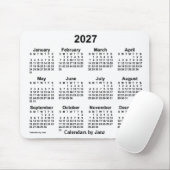 2027 White Calendar van Janz Muismat (Met muis)