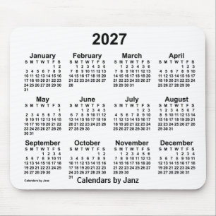 2027 White Calendar van Janz Muismat