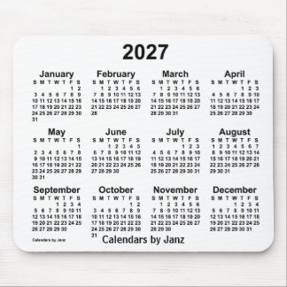 2027 White Calendar van Janz Muismat