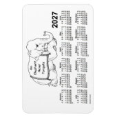 2027 White Elephant Calendar door Janz 4x6 Magnet Magneet (Verticaal)