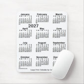 2027 White Large Print Calendar van Janz Muismat (Met muis)