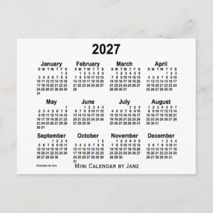 2027 White Mini Calendar van Janz Briefkaart