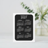 2027 White Neon 6 maanden Mini Calendar van Janz Briefkaart (Staand voorkant)
